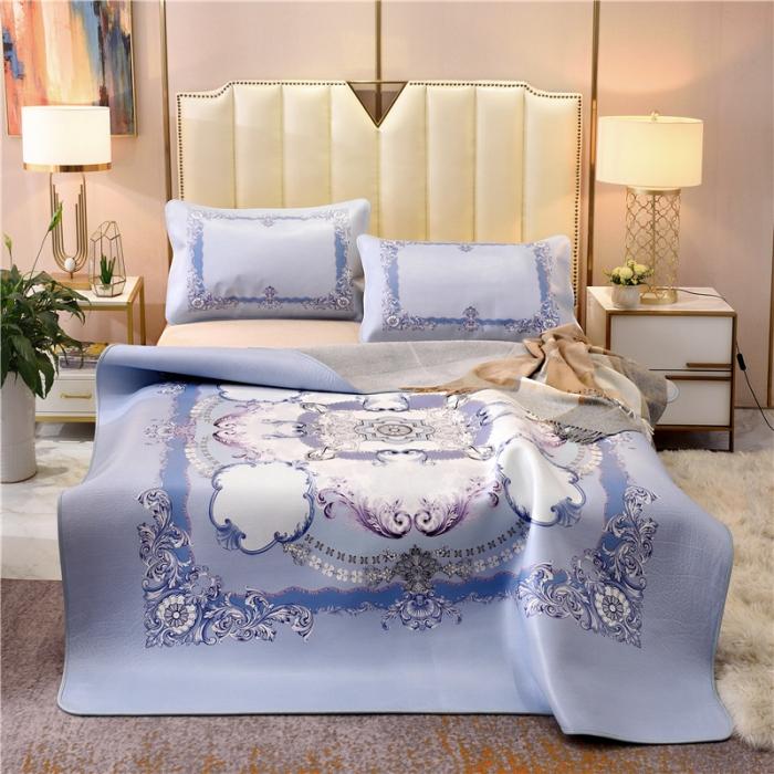 91家纺网 家纺一手货源 找家纺 彩绘头层牛皮凉席 -达斯