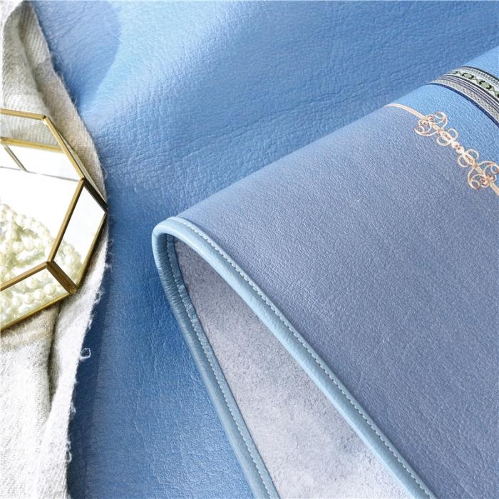 91家纺网 家纺一手货源 找家纺 彩绘头层牛皮凉席 -查尔斯蓝