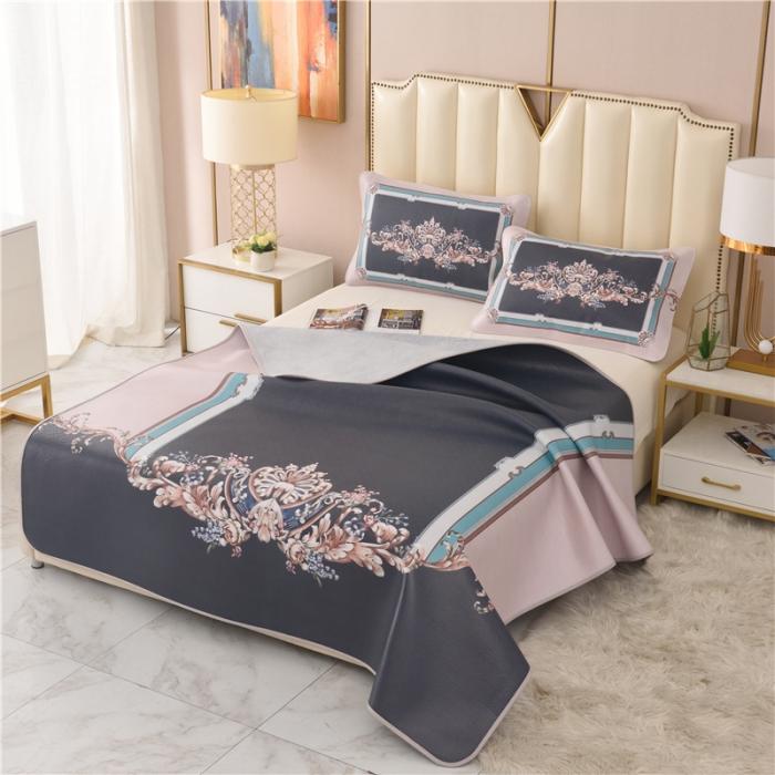 91家纺网 家纺一手货源 找家纺 彩绘头层牛皮凉席 -艾利