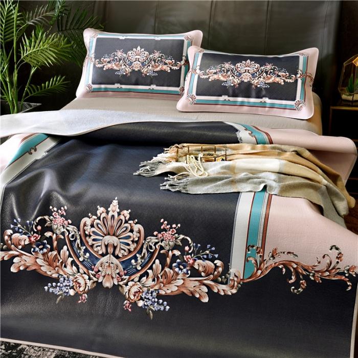 91家纺网 家纺一手货源 找家纺 彩绘头层牛皮凉席 -艾利