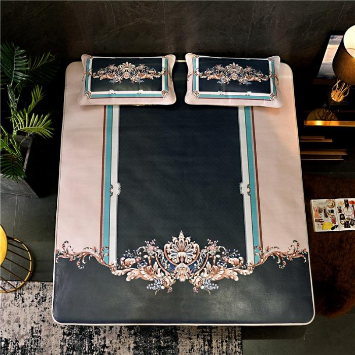 91家纺网 家纺一手货源 找家纺 彩绘头层牛皮凉席 -艾利