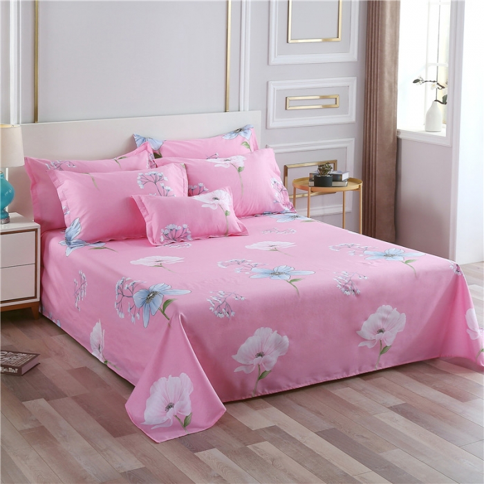 91家纺网 家纺一手货源 找家纺 雨萝家纺 2021新款纯棉床单 空谷幽兰