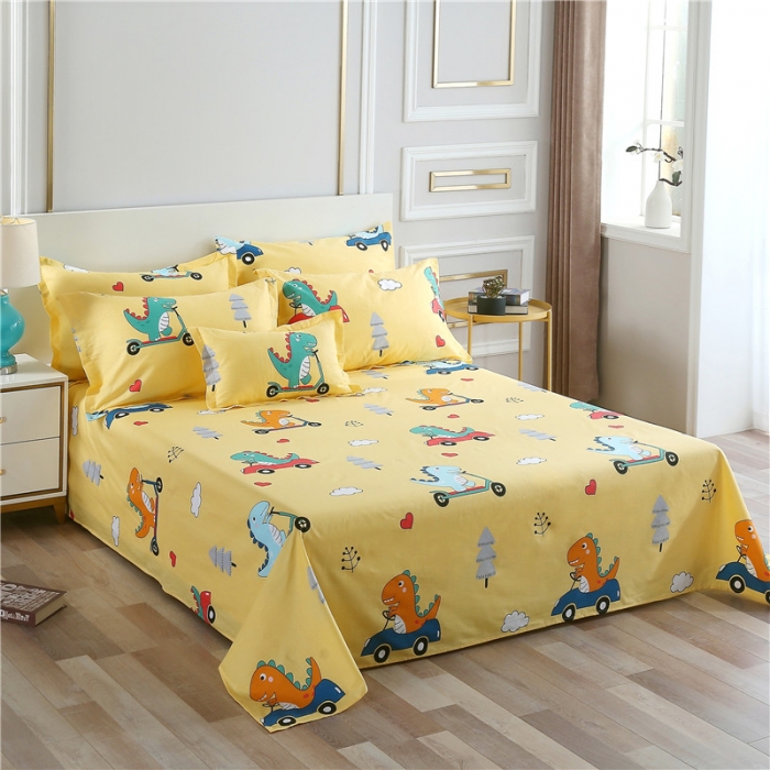 91家纺网 家纺一手货源 找家纺 雨萝家纺 2021新款纯棉床单 恐龙秘境