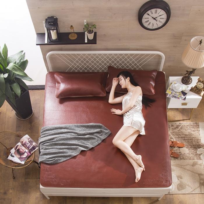 91家纺网 家纺一手货源 找家纺 红棕色头层水牛皮席