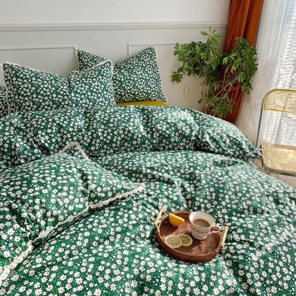 91家纺网 家纺一手货源 找家纺 （总）澳萝拉 新款13372春夏全棉法式蕾丝花边碎花四件套