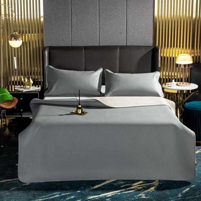 91家纺网 家纺一手货源 找家纺 素彩头层黄牛皮席 -素彩-灰色