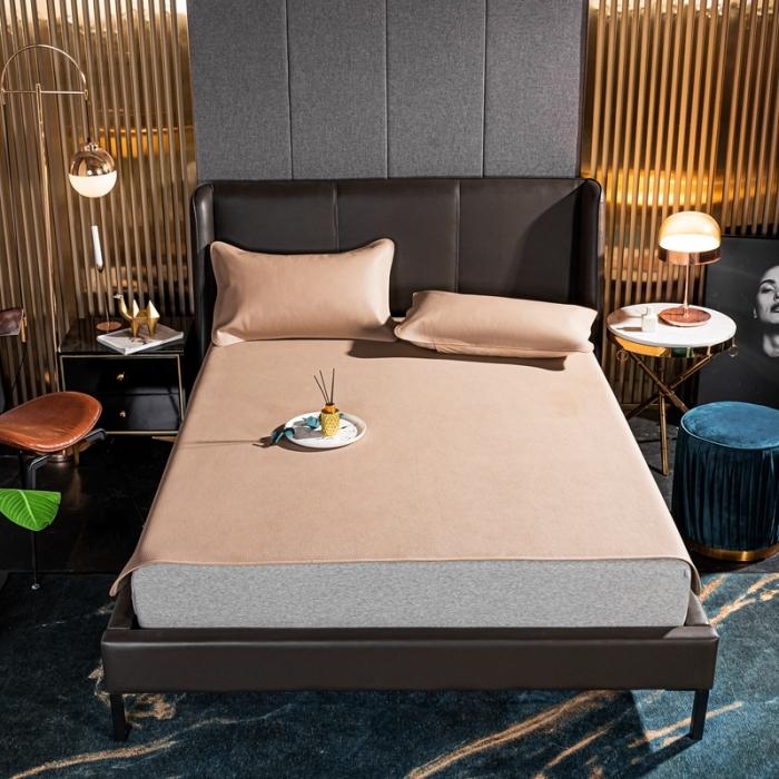 91家纺网 家纺一手货源 找家纺 素彩头层黄牛皮席 -素彩-粉色