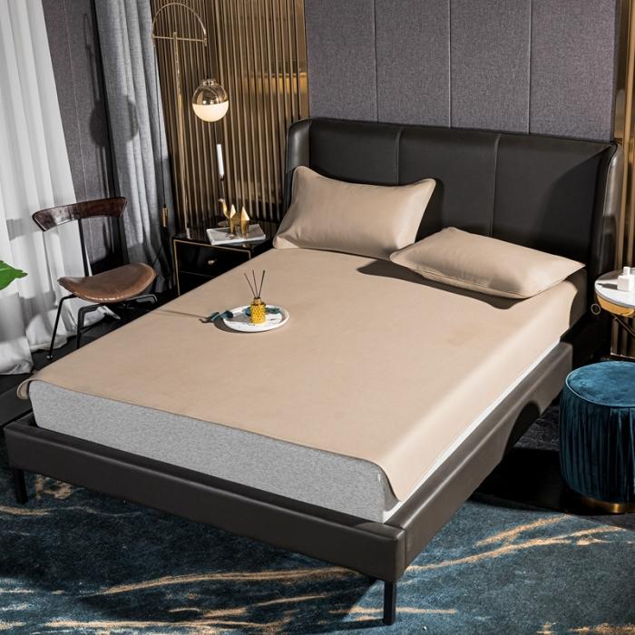 91家纺网 家纺一手货源 找家纺 素彩头层黄牛皮席 -素彩-卡其色