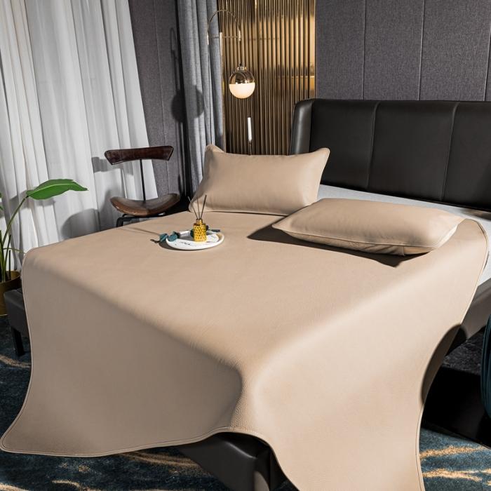 91家纺网 家纺一手货源 找家纺 素彩头层黄牛皮席 -素彩-卡其色