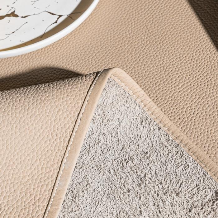 91家纺网 家纺一手货源 找家纺 素彩头层黄牛皮席 -素彩-卡其色