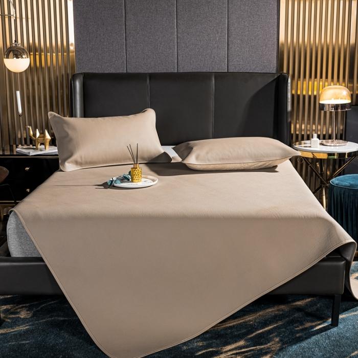 91家纺网 家纺一手货源 找家纺 素彩头层黄牛皮席 -素彩-卡其色