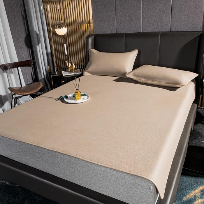 91家纺网 家纺一手货源 找家纺 素彩头层黄牛皮席 -素彩-卡其色