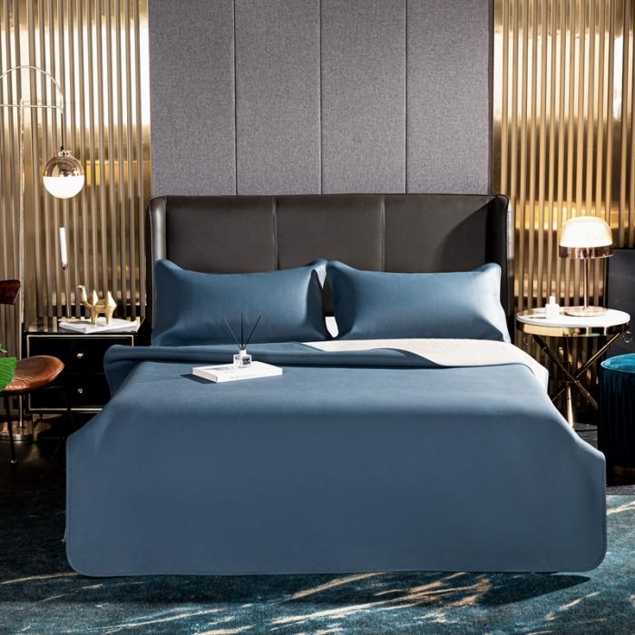 91家纺网 家纺一手货源 找家纺 素彩头层黄牛皮席 -素彩-蓝色