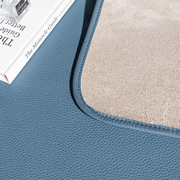 91家纺网 家纺一手货源 找家纺 素彩头层黄牛皮席 -素彩-蓝色