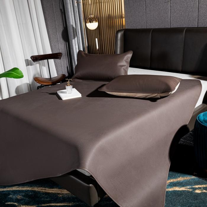 91家纺网 家纺一手货源 找家纺 素彩头层黄牛皮席 -素彩-灰暗色