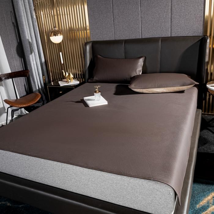 91家纺网 家纺一手货源 找家纺 素彩头层黄牛皮席 -素彩-灰暗色