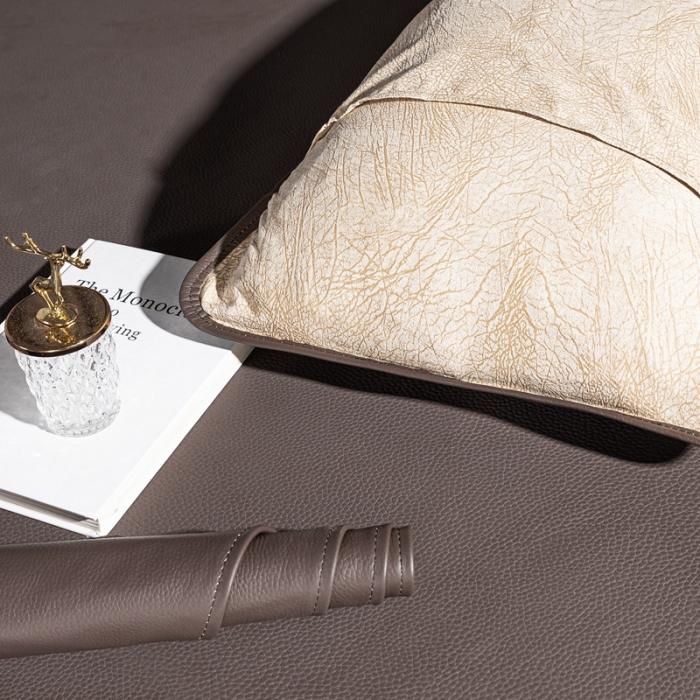 91家纺网 家纺一手货源 找家纺 素彩头层黄牛皮席 -素彩-灰暗色