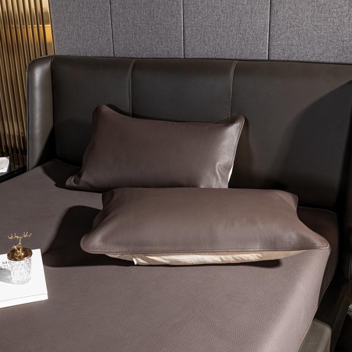 91家纺网 家纺一手货源 找家纺 素彩头层黄牛皮席 -素彩-灰暗色