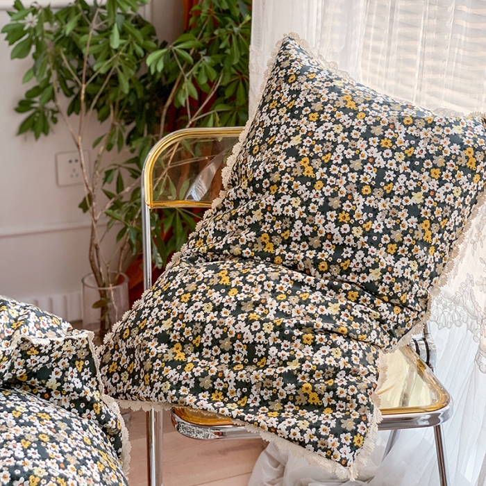 91家纺网 家纺一手货源 找家纺 澳萝拉 新款13372春夏全棉法式蕾丝花边碎花四件套 日出