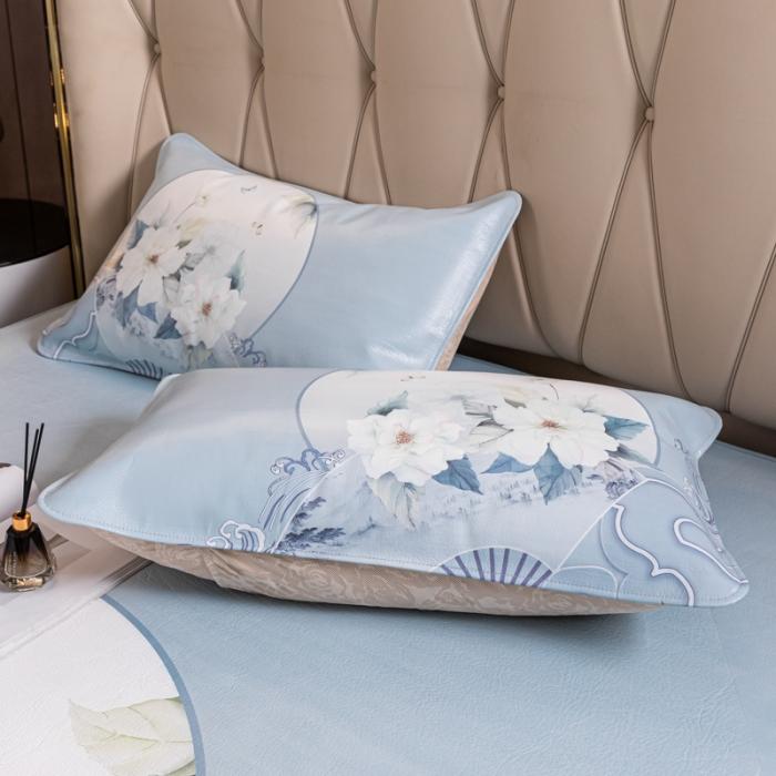 91家纺网 家纺一手货源 找家纺 彩绘头层水牛皮席 -国色天香-银灰色