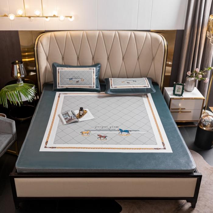 91家纺网 家纺一手货源 找家纺 彩绘头层水牛皮席