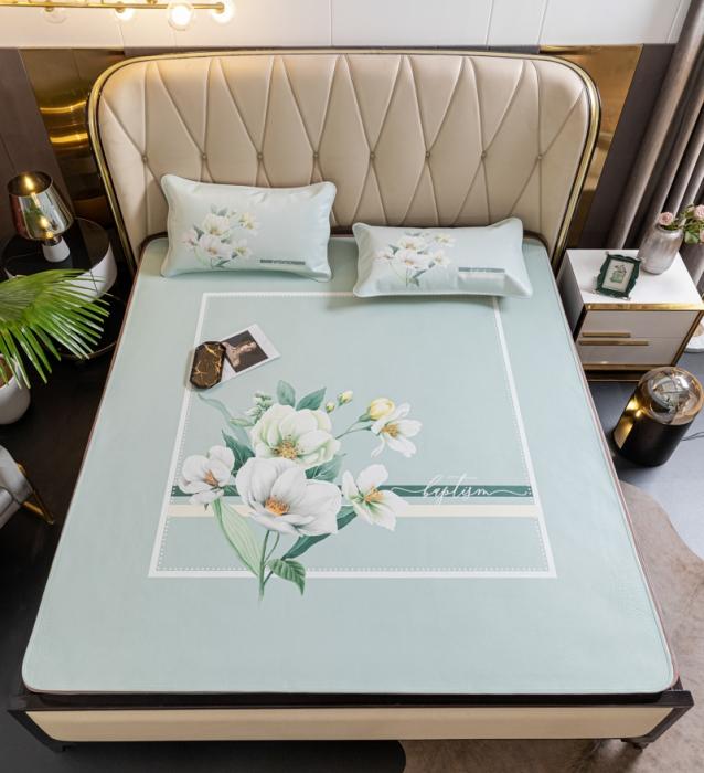 91家纺网 家纺一手货源 找家纺 彩绘头层水牛皮席 -如花美眷-银灰