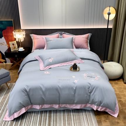 （总）星尚家纺 2021新款100支天丝棉刺绣四件套蓝调之夜