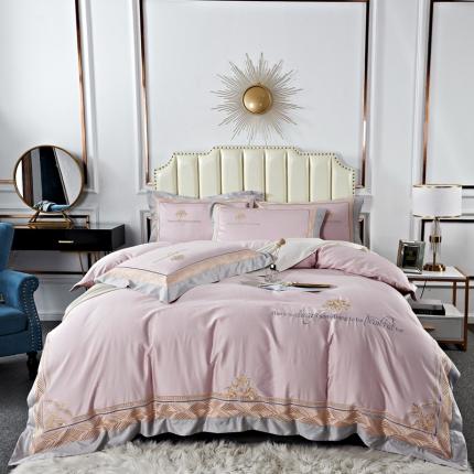 91家纺网 家纺一手货源 找家纺 （总）星尚家纺 2021新款100支长绒棉四件套加纳系列