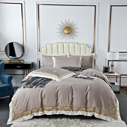 星尚家纺 2021新款100支长绒棉四件套加纳系列 咖色