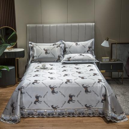 91家纺网 家纺一手货源 找家纺 全季家居 2021新款1200D碳光席床单款冰丝凉席艾玛银灰