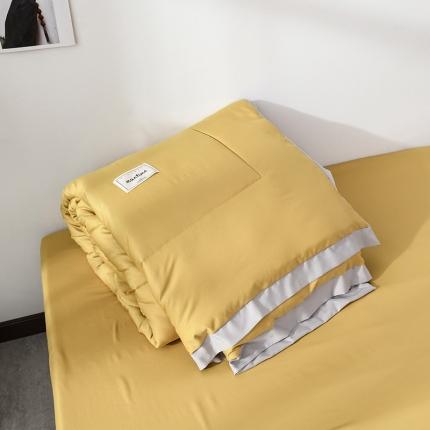 91家纺网 家纺一手货源 找家纺 意尚风情 2021新款水洗天丝夏被四件套 恋曲-姜黄