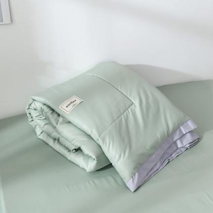 91家纺网 家纺一手货源 找家纺 意尚风情 2021新款水洗天丝夏被四件套 恋曲-军绿