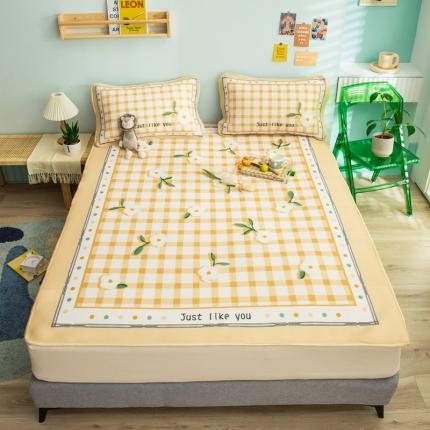 91家纺网 家纺一手货源 找家纺 （总）塔塔 2025新款凉感丝大版印花软席凉席三件套