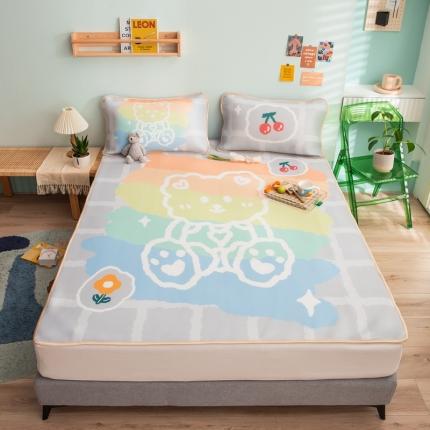 91家纺网 家纺一手货源 找家纺 （总）塔塔 2025新款凉感丝大版印花软席凉席三件套