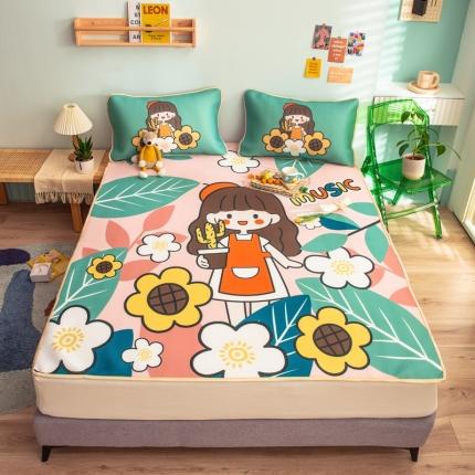 91家纺网 家纺一手货源 找家纺 （总）塔塔 2025新款凉感丝大版印花软席凉席三件套