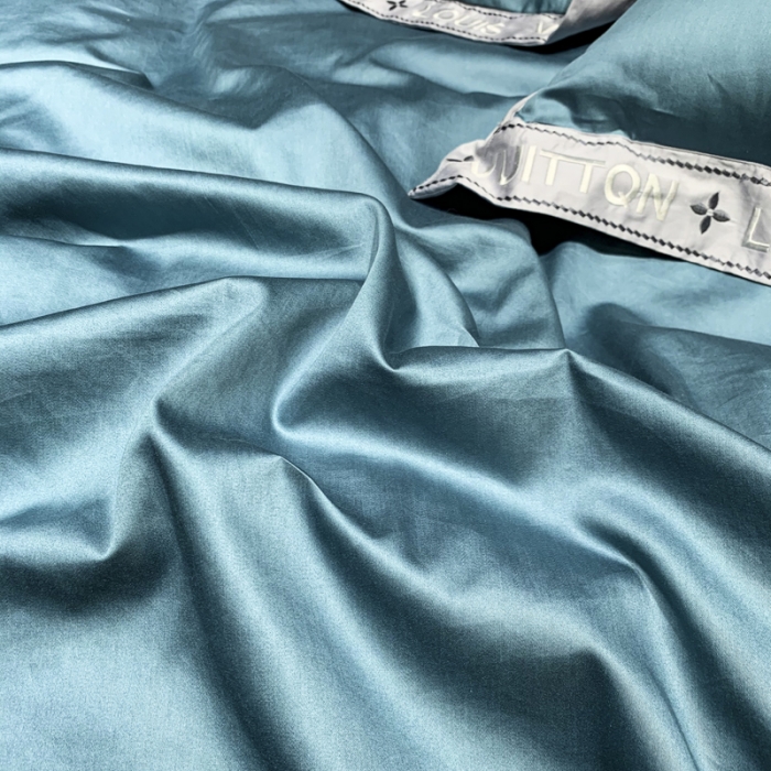 91家纺网 家纺一手货源 找家纺 青竹苑2021轻奢风60S长绒棉四件套海兰加灰