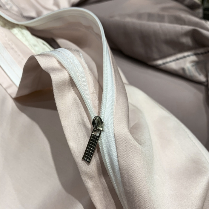 91家纺网 家纺一手货源 找家纺 青竹苑 2021新款轻奢风60S长绒棉四件套豆沙加粉玉