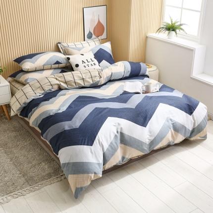 91家纺网 家纺一手货源 找家纺 （总）优彩 2021全棉印花四件套纯棉学生三件套简约时尚系列