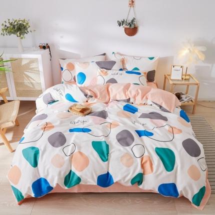 91家纺网 家纺一手货源 找家纺 （总）优彩 2021全棉印花四件套纯棉学生三件套简约时尚系列