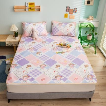 91家纺网 家纺一手货源 找家纺 塔塔 2025新款凉感丝大版印花软席凉席三件套 小天使