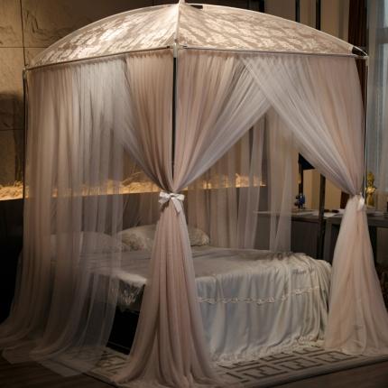 91家纺网 家纺一手货源 找家纺 飞轮海蚊帐 新款落地铁艺烤漆支架蚊帐-ML97 香槟