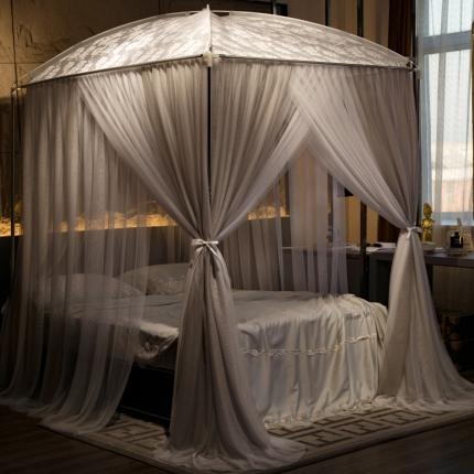 91家纺网 家纺一手货源 找家纺 飞轮海蚊帐 新款落地铁艺烤漆支架蚊帐-ML97 银灰