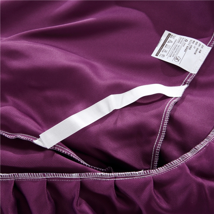 91家纺网 家纺一手货源 找家纺 乐逸家纺 2023新品棉麻中式美容床罩 米白+深紫