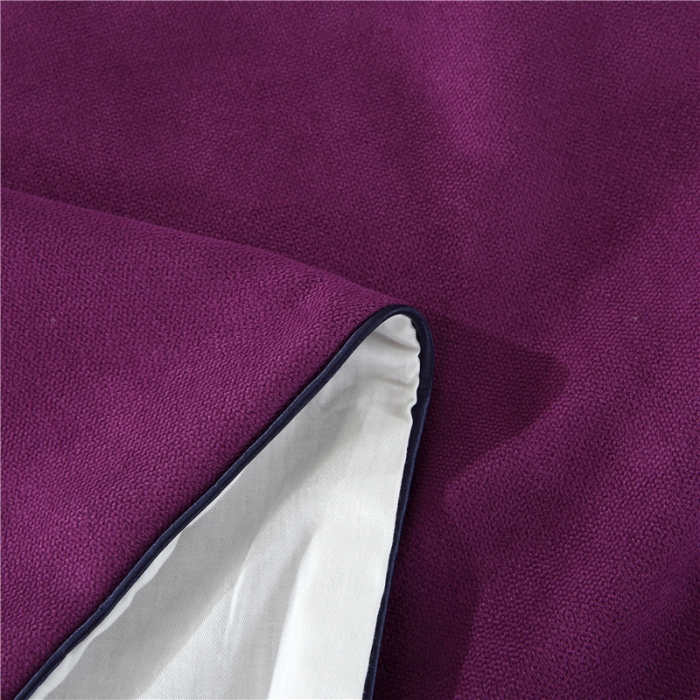 91家纺网 家纺一手货源 找家纺 乐逸家纺 2023新品棉麻中式美容床罩 米白+深紫