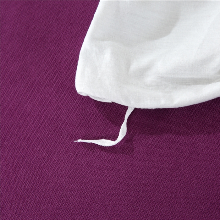 91家纺网 家纺一手货源 找家纺 乐逸家纺 2023新品棉麻中式美容床罩 米白+深紫