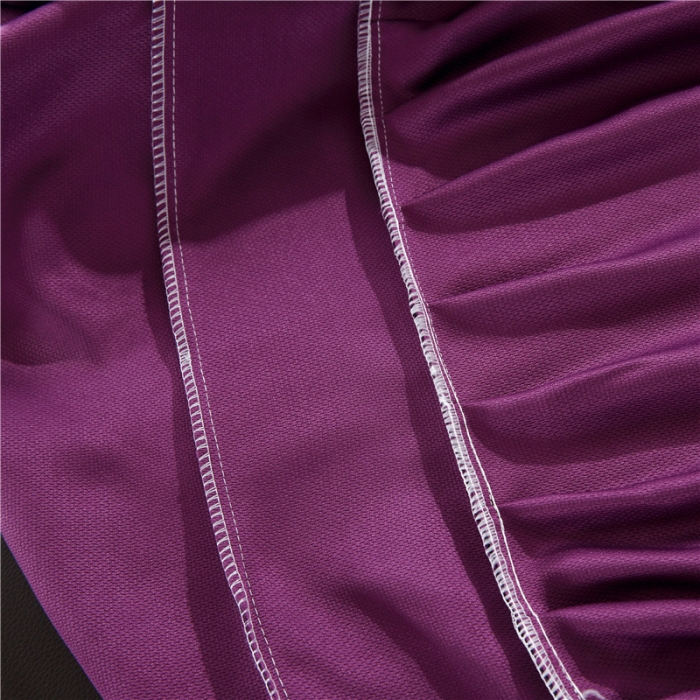 91家纺网 家纺一手货源 找家纺 乐逸家纺 2023新品棉麻中式美容床罩 米白+深紫