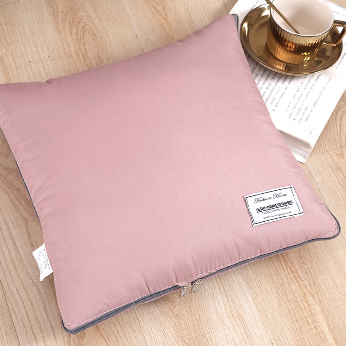 91家纺网 家纺一手货源 找家纺 照世家纺 2021新款贴布绣多功能抱枕被粉色