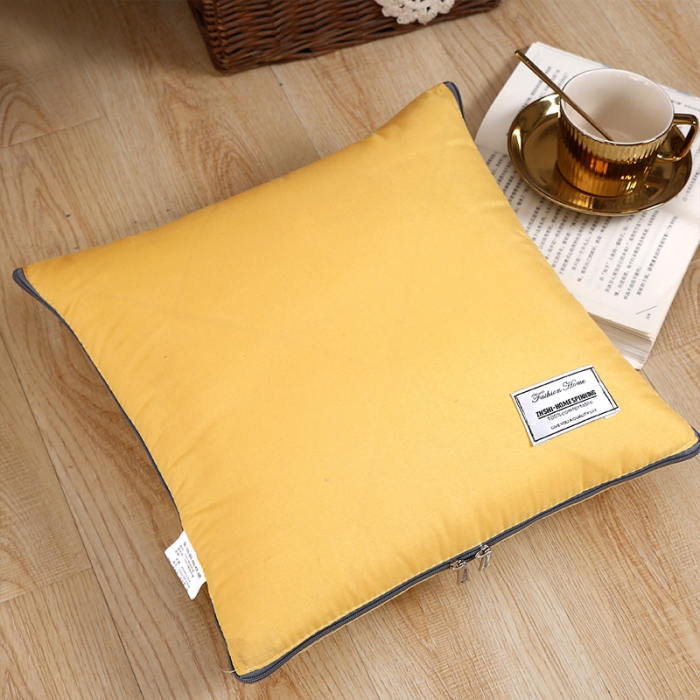 91家纺网 家纺一手货源 找家纺 照世家纺 2021新款贴布绣多功能抱枕被姜黄