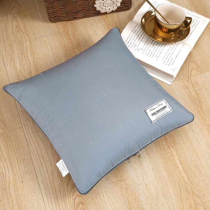 91家纺网 家纺一手货源 找家纺 照世家纺 2021新款贴布绣多功能抱枕被灰色