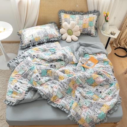 红粉佳人 2021新款韩版洛卡棉水洗棉夏被 快乐王国